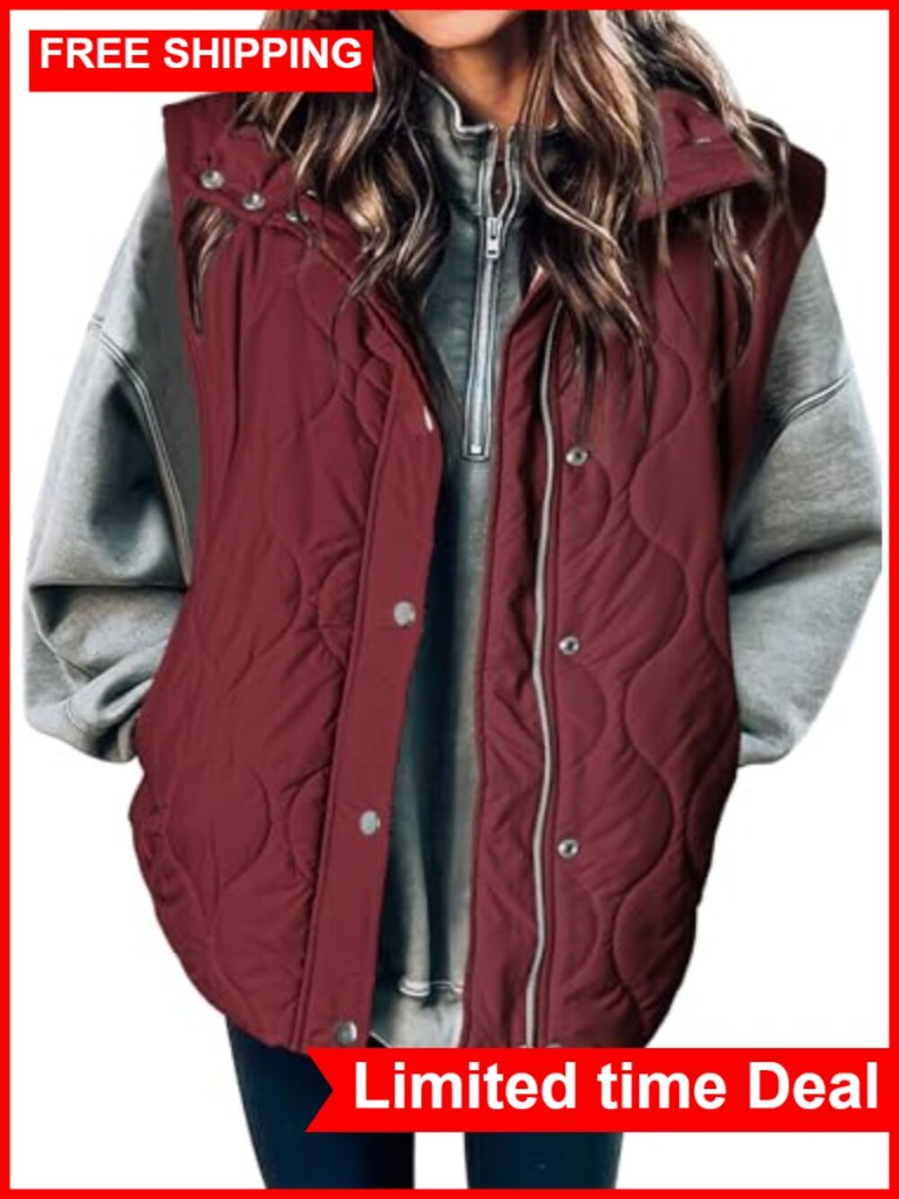 EVALESS Lightweight Cropped Quilted Puffer Vest Sleeveless